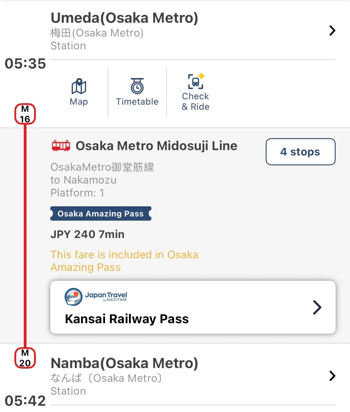 Osaka Amazing Pass example