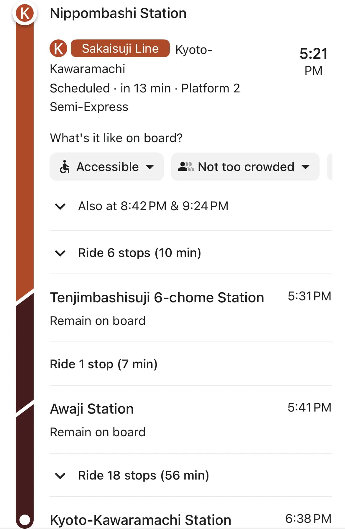 Train Through Service Information