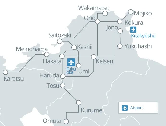 JR Kyushu Mobile Pass coverage