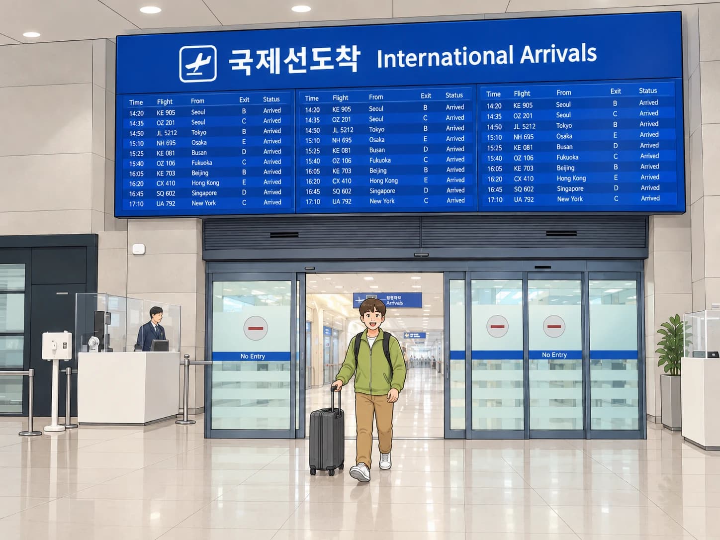 ขั้นตอนการเดินทางเข้าประเทศเกาหลี