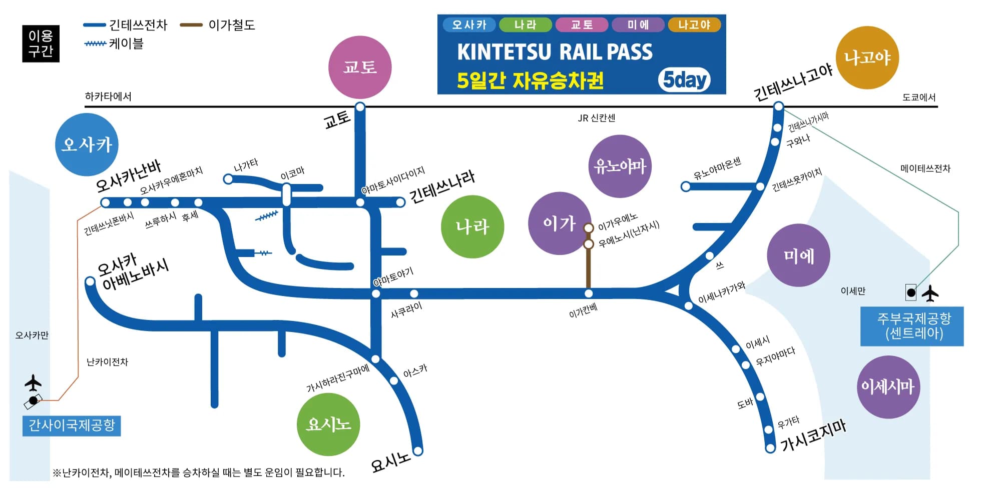 긴테쓰 레일패스 5일권