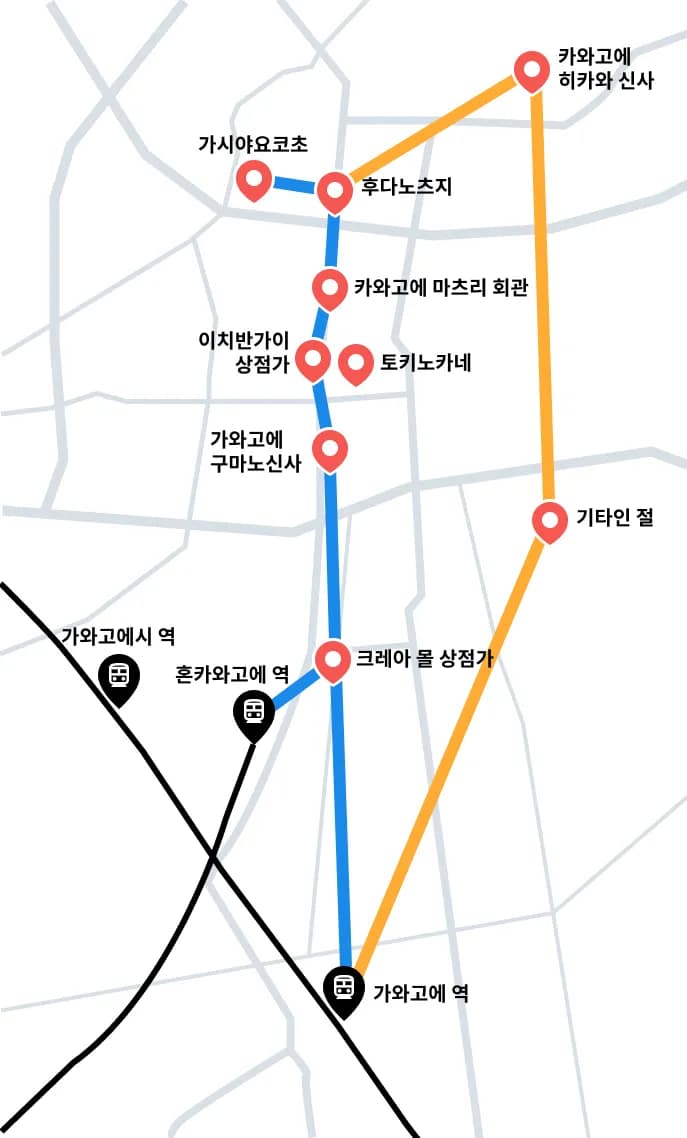 가와고에 관광지도